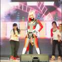 Filipina cosplay queen Alodia Gosiengfiao portrays Amanda Werner from the sci-fi anime series Blassreiter. Here she is dancing on stage at the 2010 Cyberzone cosplay competition finals.