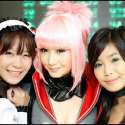 Filipina cosplay queen Alodia Gosiengfiao portrays Amanda Werner from the sci-fi anime series Blassreiter. Alodia is joined by Filipina cosplayers Hye Marie Nim and Myrtle Gail, both of whom are portraying different versions of Haruhi Suzumiya from the sci-fi anime series The Melancholy of Haruhi Suzumiya.