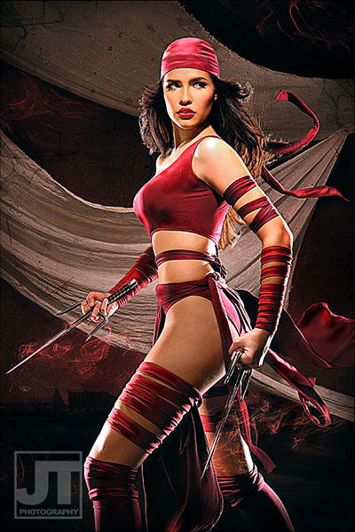 Nadine Howell cosplays Elektra.